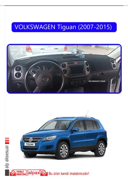 Volkswagen Tiguan (2007-2015) ;torpido Koruma Halısı Mavi Kenar