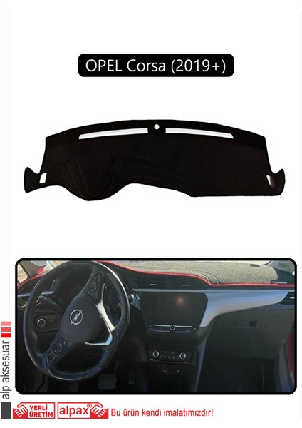 Opel Corsa (2019 + )Torpido Koruma Halısı Siyah Kenar