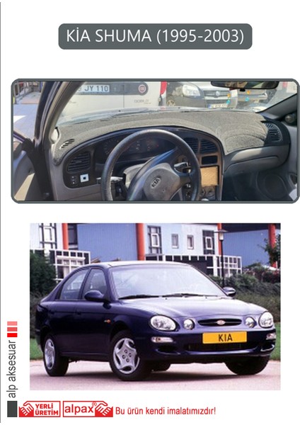 Kia Shuma 1995-2003TORPİDO Koruma Halısı Gri Kenar