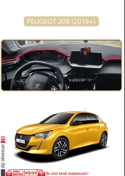 Peugeot 208 (2019+)TORPİDO Koruma Halısı Bej Kenar