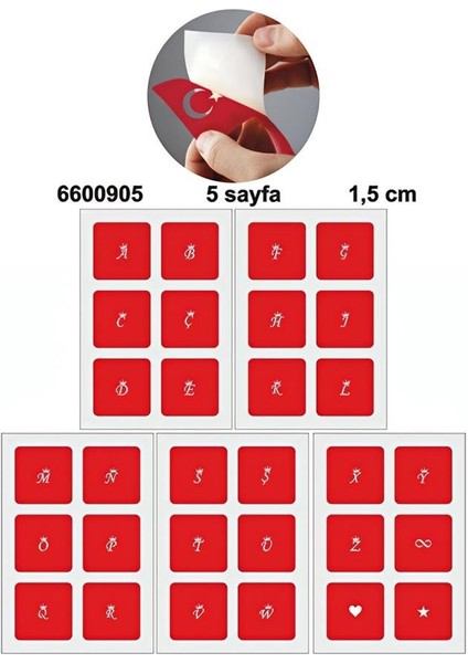 Mini Taçlı Harf Dövme Şablonu Seti