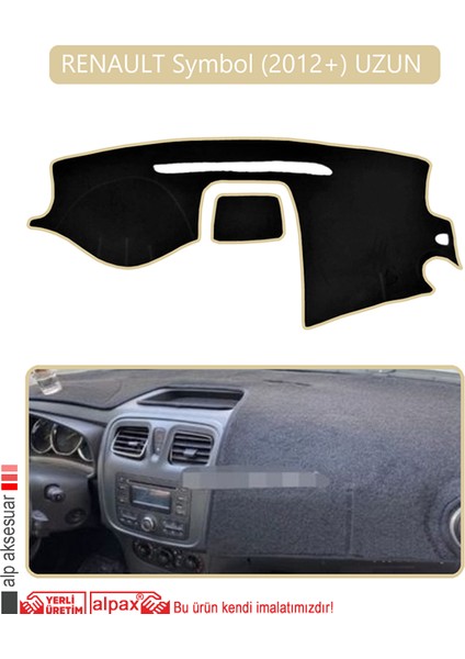 Renault Symbol (2012+) Uzun Torpido Koruma Halısı Bej Kenar