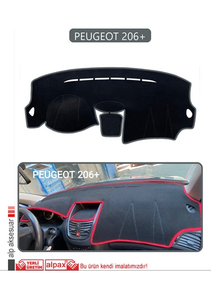 Peugeot 206+TORPİDO Koruma Halısı Gri Kenar