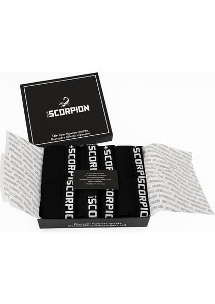 Erkekler Için %95 Pamuk %5 Elastan Likralı Siyah Külot – 6’lı Özel Kutu