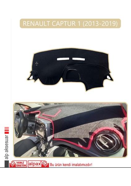 Renault Captur 1 (2013-2019)TORPİDO Koruma Halısı Bej Kenar