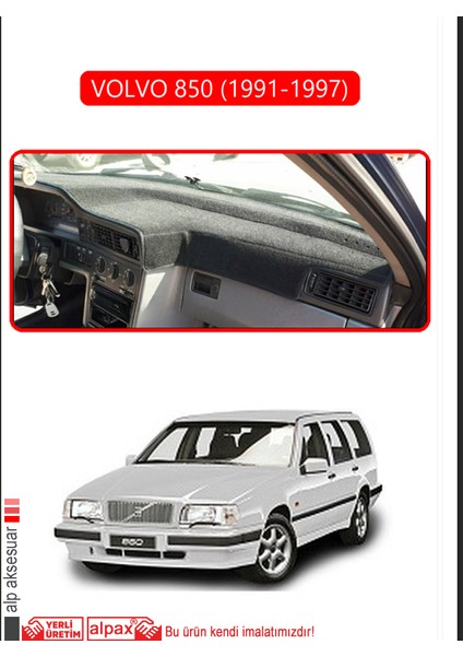 Volvo 850 (1991-1997)TORPİDO Koruma Halısı Kırmızı Kenar