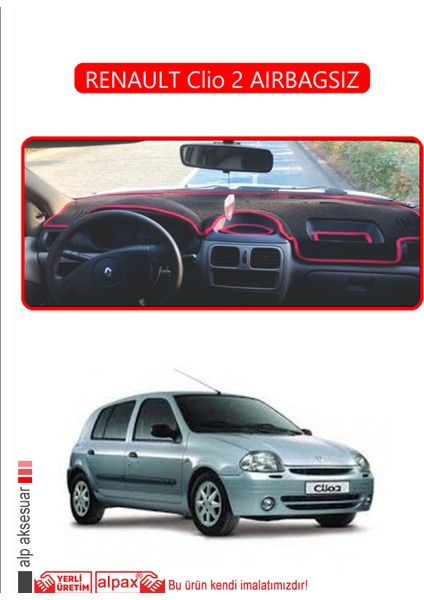 Renault Clio 2 Aırbagsıztorpido Koruma Halısı Kırmızı Kenar