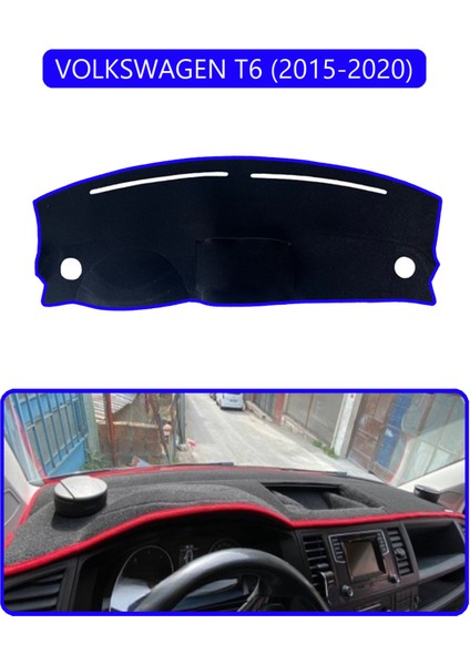 Volkswagen T6 (2015-2020)TORPİDO Koruma Halısı Mavi Kenar