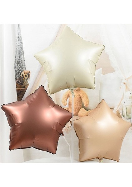 3 Adet Yıldız Folyo Balon Krem 18 Inc