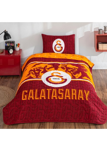 Yeni Sezon Lisanslı Galatasaray Şanslı Aslan Tek Kişilik Yatak Örtüsü