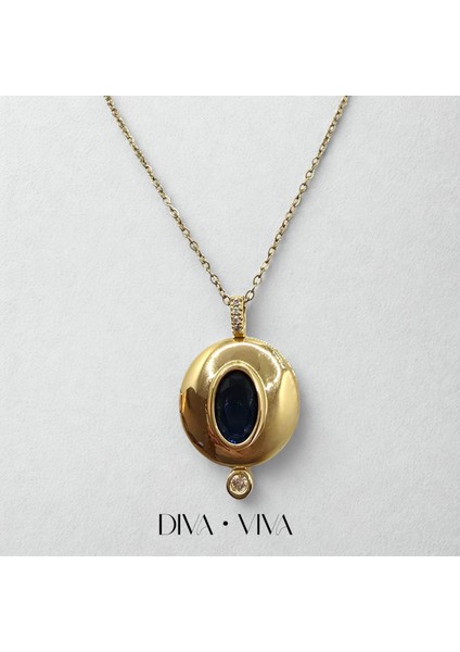 - Noir Medallion Kadın Çelik Kolye