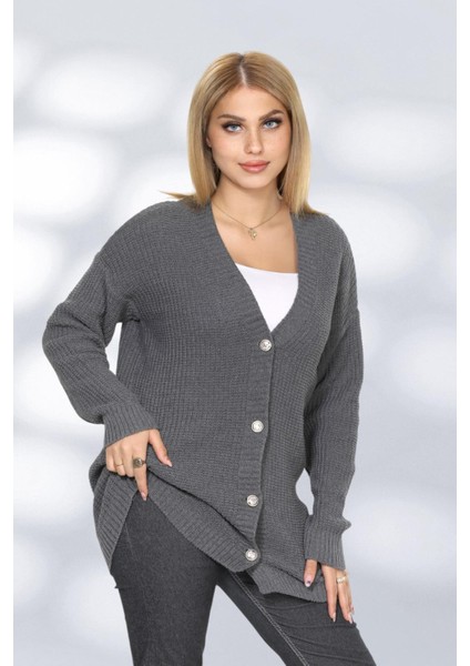 Kadın Düğme Detaylu Uzun Düz Hırka FLT1007 fiyatları