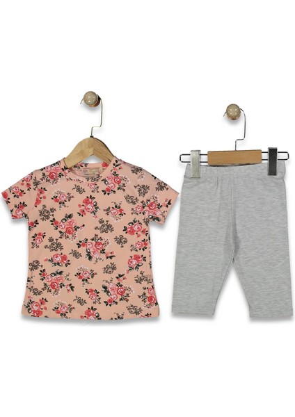 Kız Bebek Kız Çocuk 2 - 5 Yaş Çiçek Baskılı Taytlı Takım fiyatları