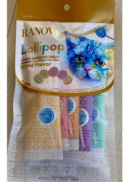 Karışık Lezzetli Kurutulmuş Kedi Lolipop 1,4 G x 5 Adet SK:2026