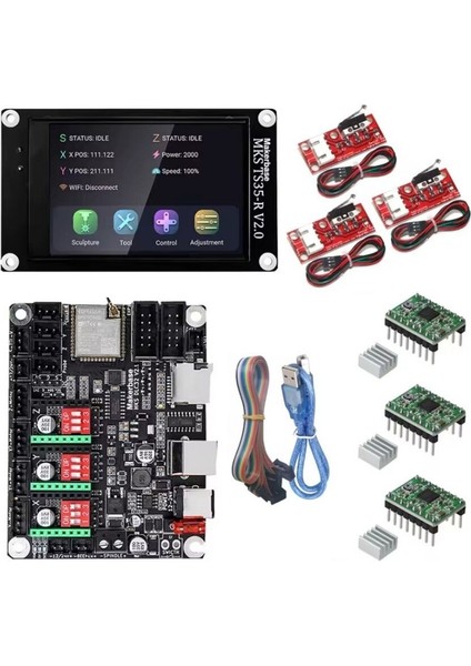 Mks DLC32 V2.1 Grbl Cnc Kontrol Kartı Seti + TS35-R LCD Ekran