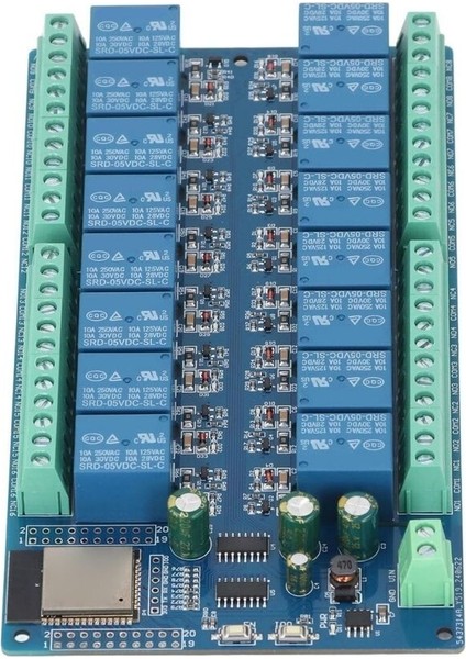 ESP-32E 12V 16 Kanal Wifi+Bt Röle Modülü