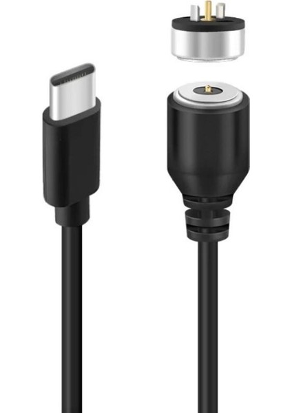 2-Pin 10MM Kablolu Pogo Pin Manyetik Konnektör Takımı - Type-C Soketli