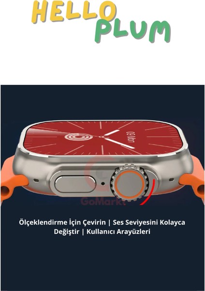 Hello Watch H16 Ultra Akıllı Saat | 1gb Ram | Nfc | Müzik Çalar | 3 Kordon Hediyeli | 2.02” Ekran