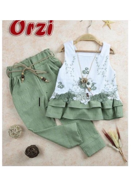 Bayramlık Brode Işlemeli Fırfırlı Kolyeli Alt Üst Ikili Takım fiyatları