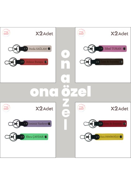 61 Trabzon Yazılı Deri Anahtarlık X2'li Set, Isminize Özel Üretim, Hediyelik, Pudra-Pudra fiyatları