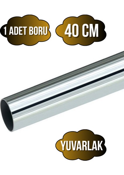 Yuvarlak Metal Askı Borusu Mobilya Askı BORUSU(YUVARLAK)(KROM)(METAL)(ÇAP:25MM)