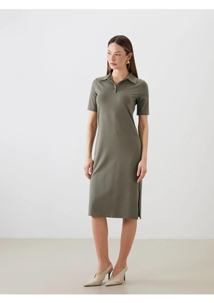 Lcwaıkıkı Classic Polo Yaka Yırtmaçlı Elbise (S5) fiyatları