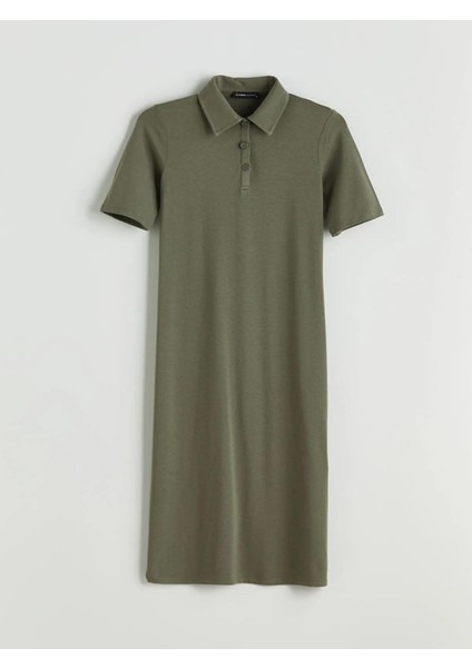 Lcwaıkıkı Classic Polo Yaka Yırtmaçlı Elbise (S5) indirimleri