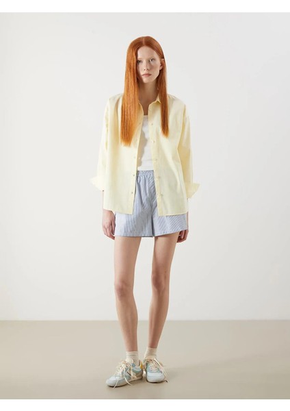 Xsıde Sari Oversize Poplin Kadın Gömlek (S5) fiyatları