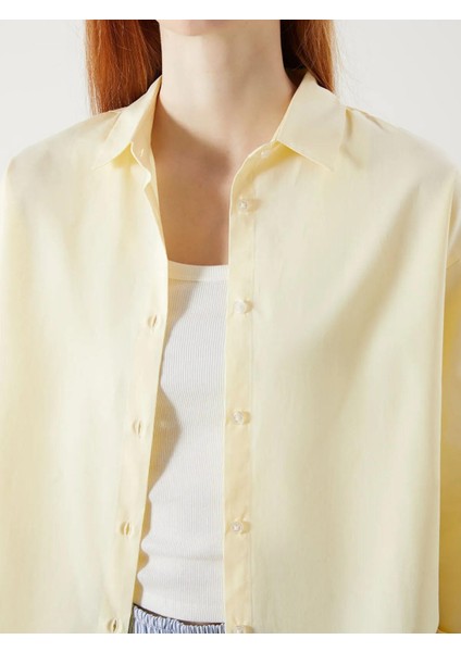 Xsıde Sari Oversize Poplin Kadın Gömlek (S5) modelleri