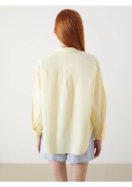 Xsıde Sari Oversize Poplin Kadın Gömlek (S5) fırsatları