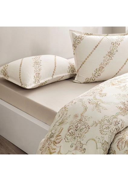 Seç&ser Çift Tarafı Desenli Çift Kişilik Nevresim Takımı Livia Ekru fırsatları