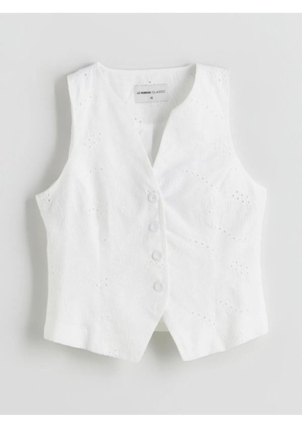 Lcwaıkıkı Classic V Yaka Nakışlı Kadın Klasik Yelek (S5) indirimleri