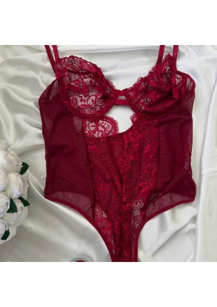 Bordo Dantelli Balenli Bodysuit