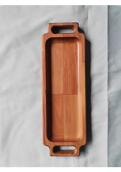 Ahşap Düz Kulplu Peynir Tabağı , Ekmeklik, Sunumluk, Kurabiyelik 30 cm