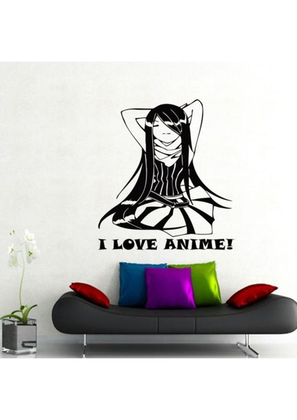 I Love You Anime Duavr Sticker 100 x 45 cm