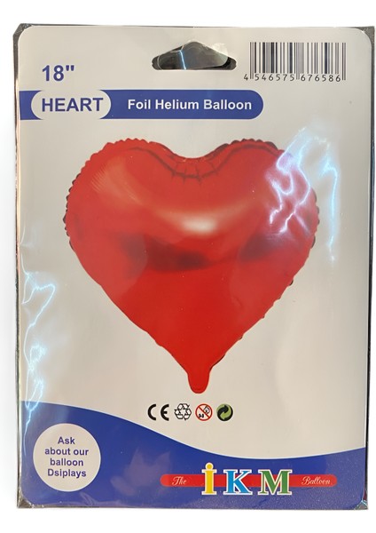 Kırmızı Helyum Kalp Balonu