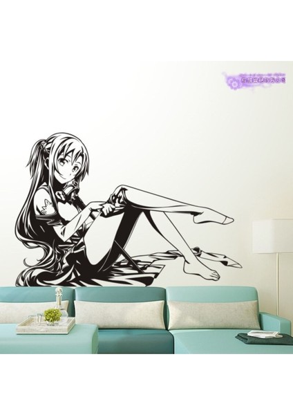 Anime Kız Duvar Sticker 100 x 45 cm