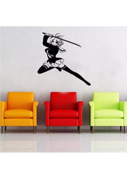 Anime Schol Girl Duvar Sticker 100 x 45 cm