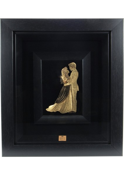 30*34 Decorconcept Gold Aşk Geyikleri Tablo