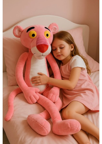 Pembe Panter Pamuk Kumaş Yumuşak Dokulu / 100 cm