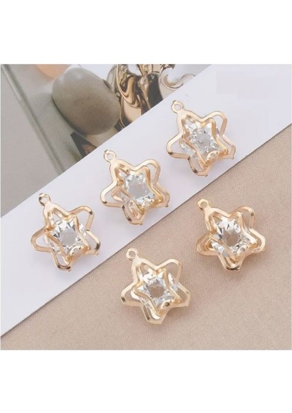 ( 5 x Adet ) 1 Set Star Dıamond Model Bileklik & Küpe & Kolye