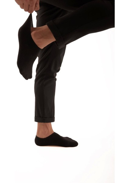 Bambu Erkek Sneaker Siyah Çorap Dikişsiz Görünmez Bilekte Görünmez Spor Çorap Premium 6'lı Paket fırsatları