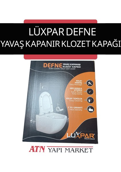 Defne Yavaş Kapanan Klozet Kapağı – Kolay Montajlı, Sessiz Kapanır, Tüm Klozetlerle Uyumlu, 2 Yıl Garantili