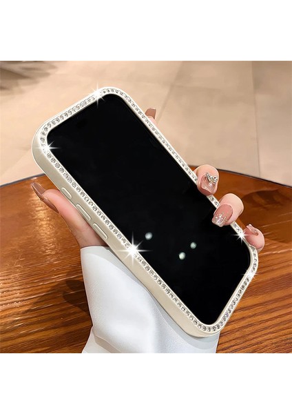 Apple iPhone 13 Uyumlu Kılıf Zebana Bling Diamond Silikon Kılıf Beyaz fiyatları