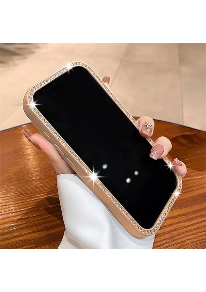 Apple iPhone 13 Uyumlu Kılıf Zebana Bling Diamond Silikon Kılıf Desert Titanyum fiyatları