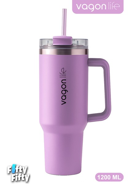 Quencher Cup 1200 ml Pipetli/rahat Içim Kulplu Paslanmaz Çelik Termos -FFVGN0581200ML