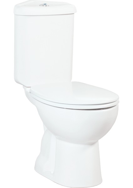 Corner Alttan Çıkışlı Klozet Köşe Rezervuar Beyaz