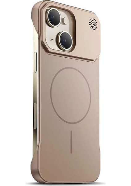 Apple iPhone 14 Plus Uyumlu Kılıf Zebana Elite Titan Metal Kılıf (Kablosuz Şarj Destekli) Desert Titanyum fiyatları