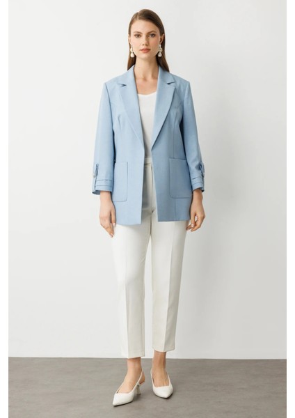 Torba Cepli Kolu Katlı Ceket Mavı 04530