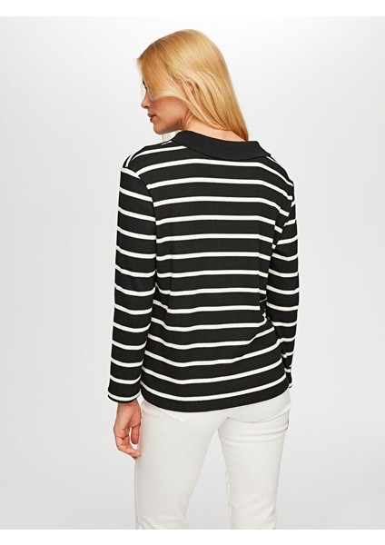Kendinden Çizgili Uzun Kol Kaşkorse T-Shirt S25TSH090 modelleri